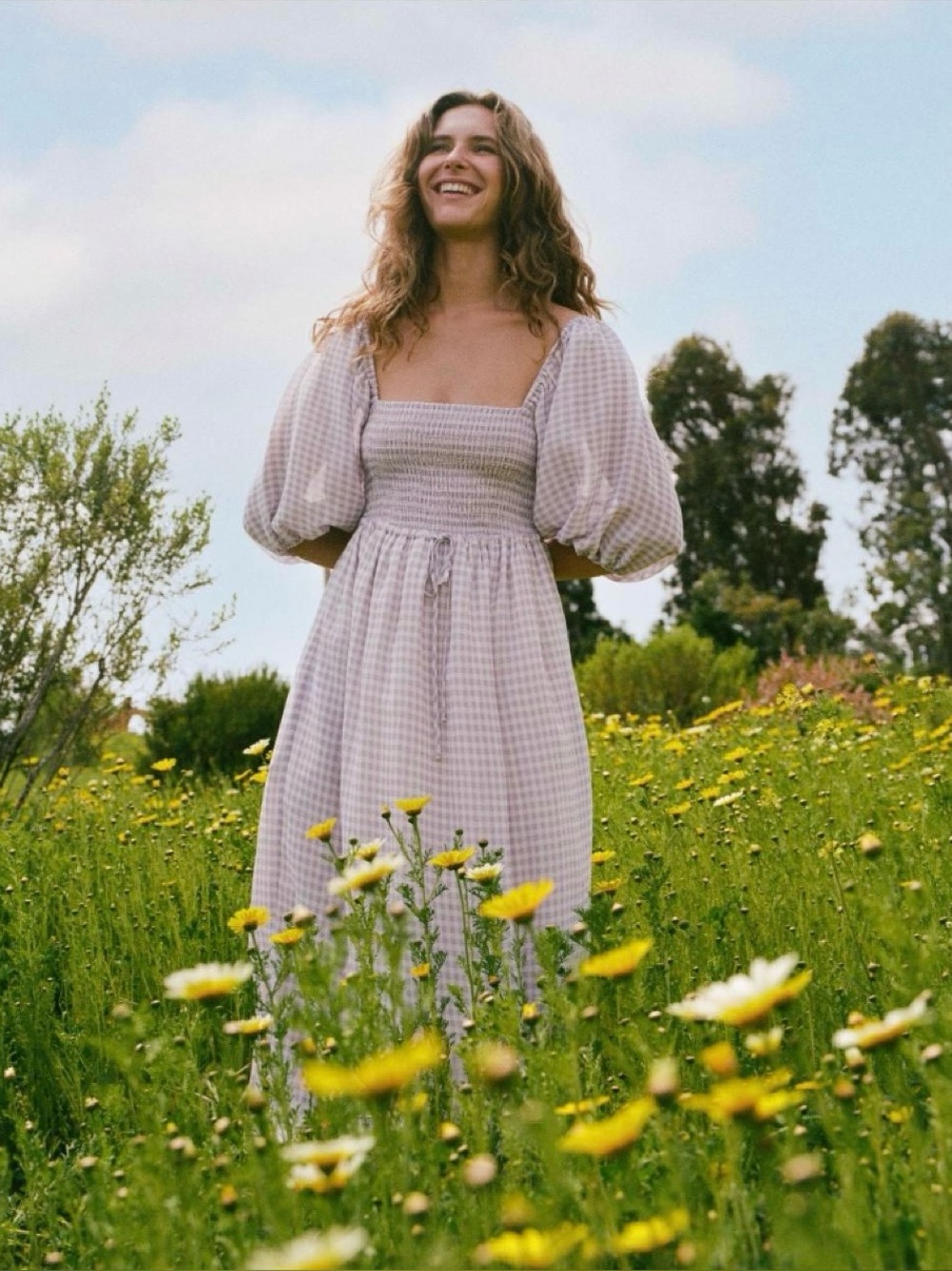 Christy Dawn Katrina Dress Lavender Gingham